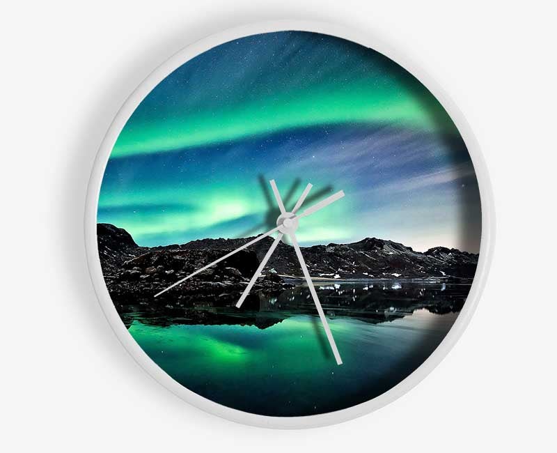 Aurora Green Skies Clock - Wallart-Direct UK