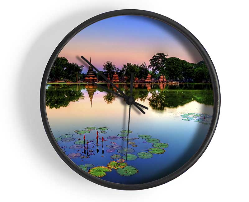 Sukhothai Historical Park Thailand Clock - Wallart-Direct UK