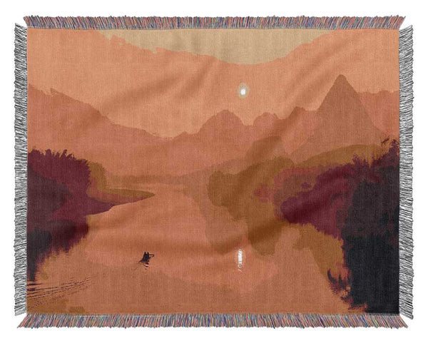 Golden Paradise Lake Woven Blanket