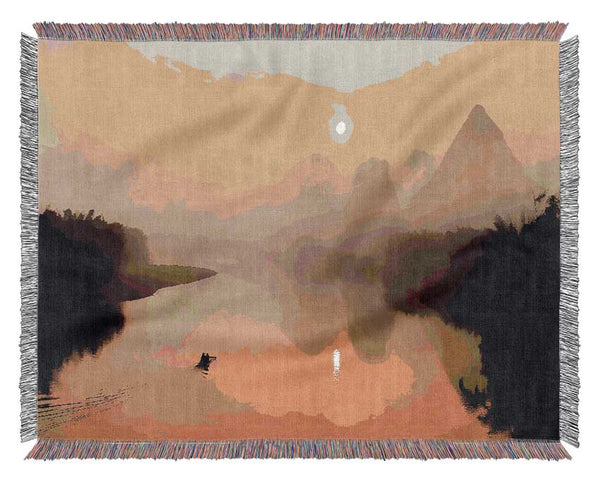 Calm Paradise Lake Woven Blanket