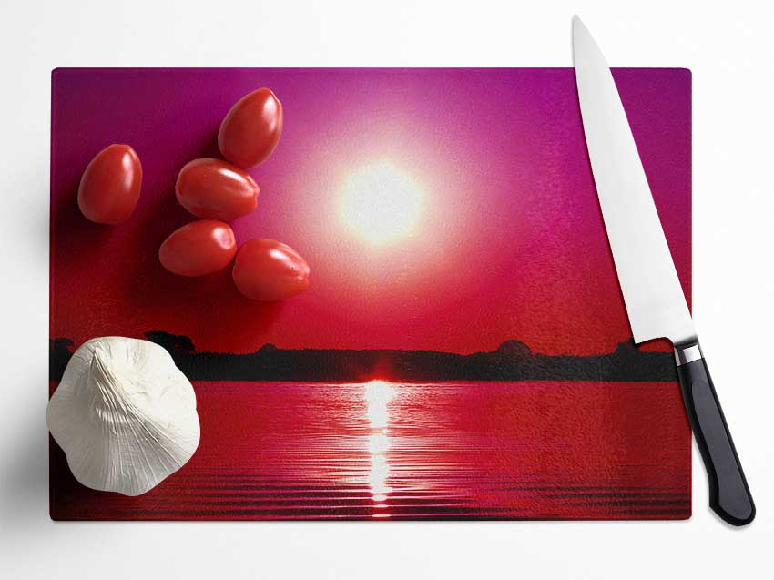 Pink Lake Sun Glass Chopping Board