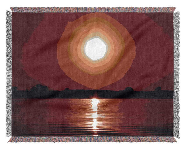 Orange Lake Sun Woven Blanket