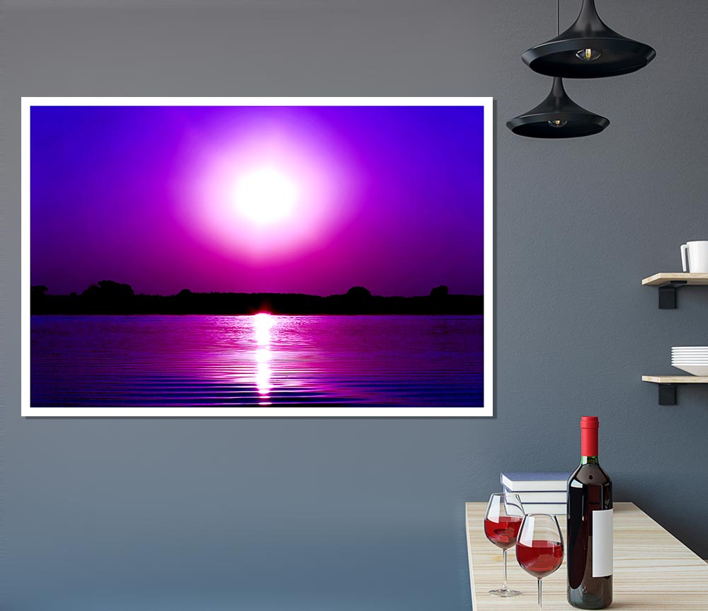 Cerise Lake Sun Print Poster Wall Art