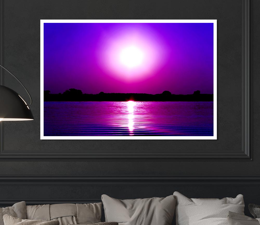 Cerise Lake Sun Print Poster Wall Art