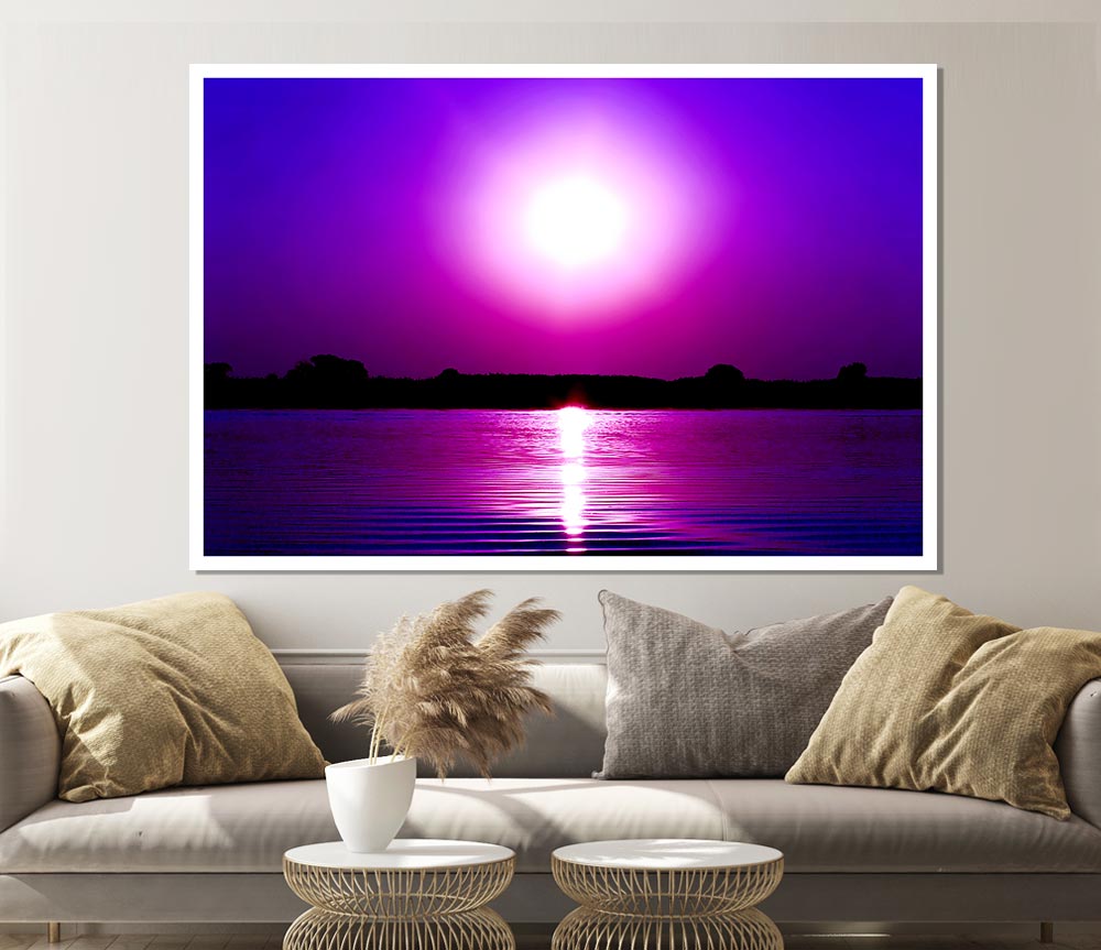 Cerise Lake Sun Print Poster Wall Art