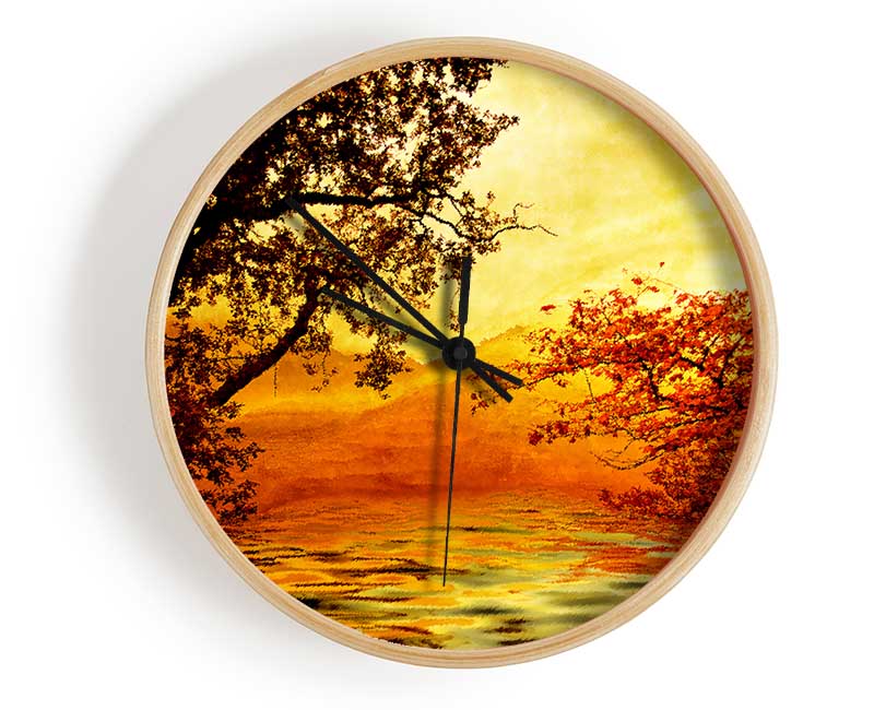 Ochre Lake Clock - Wallart-Direct UK