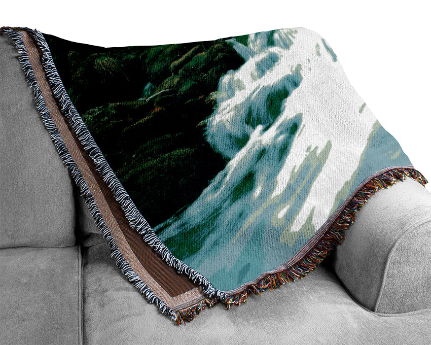 The Green Woodland River Woven Blanket