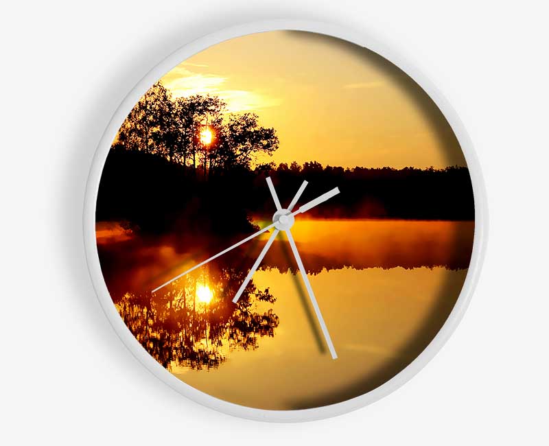 Reflections Of The Sunset Tree Clock - Wallart-Direct UK