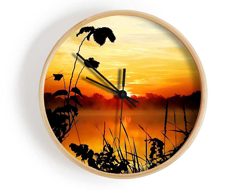 Sunset Lake Clock - Wallart-Direct UK