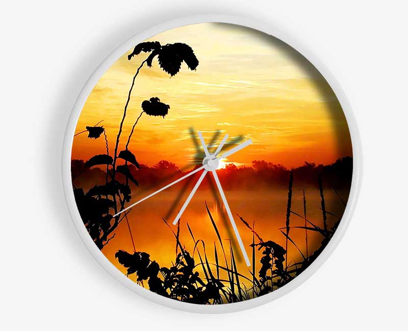 Sunset Lake Clock - Wallart-Direct UK