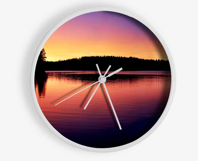 Tranquil River Reflections Clock - Wallart-Direct UK