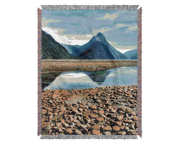 Mountain Peak Lake Woven Blanket