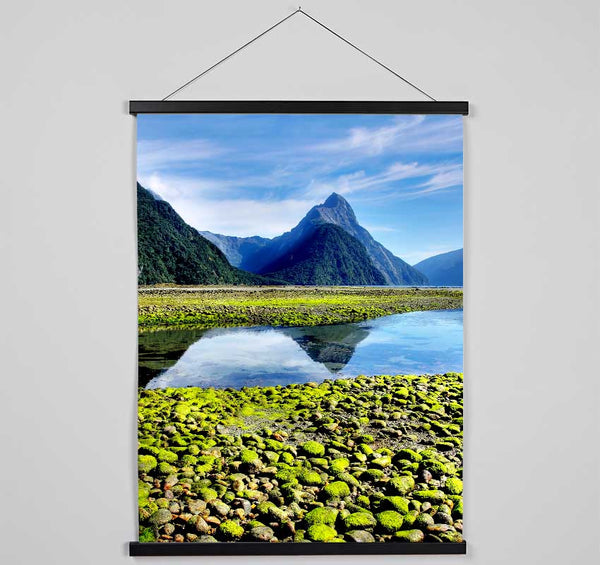 Mountain Peak Lake Hanging Poster - Wallart-Direct UK