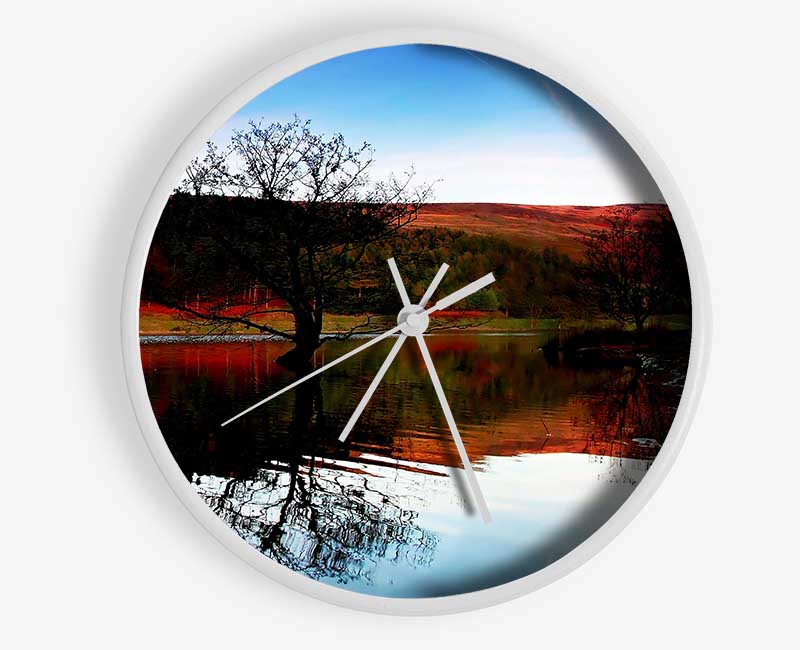 The Perfect Winter Lake Clock - Wallart-Direct UK