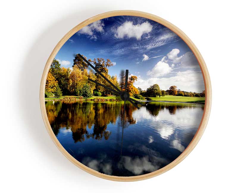 Lake Reflection Sky Clock - Wallart-Direct UK