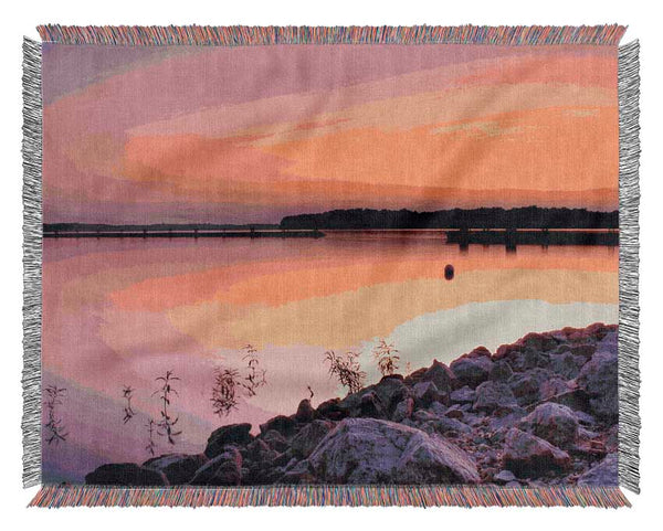 Peach Lake Calm Woven Blanket