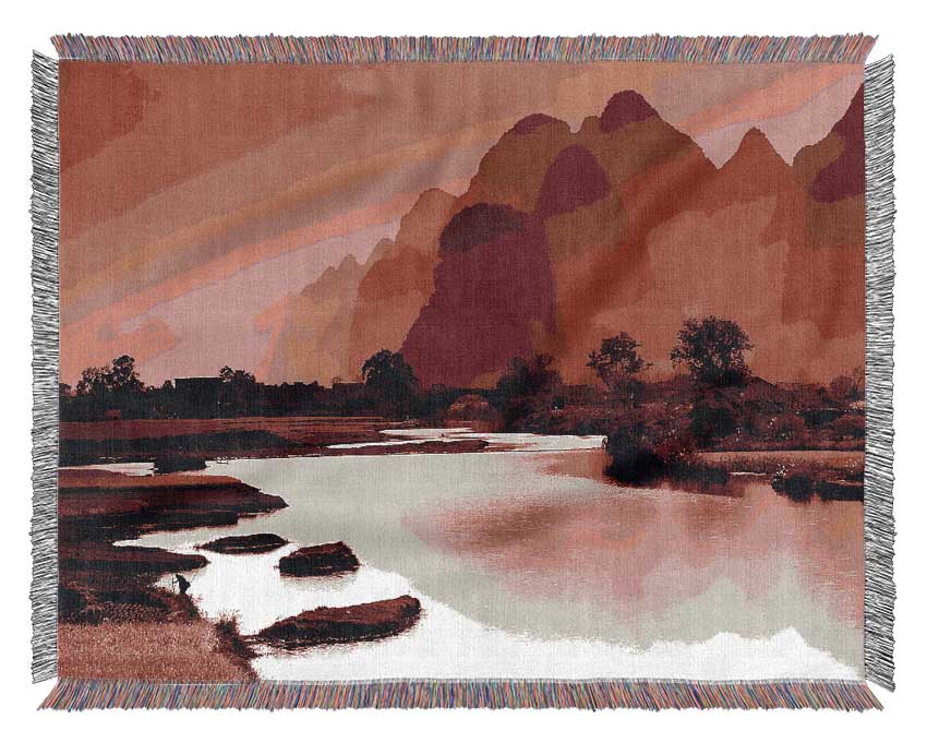 Red Mountain Paradise Woven Blanket