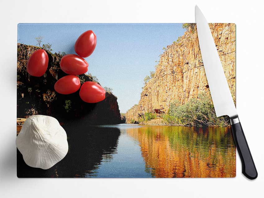 River Canyon Reflection Glass Chopping Board