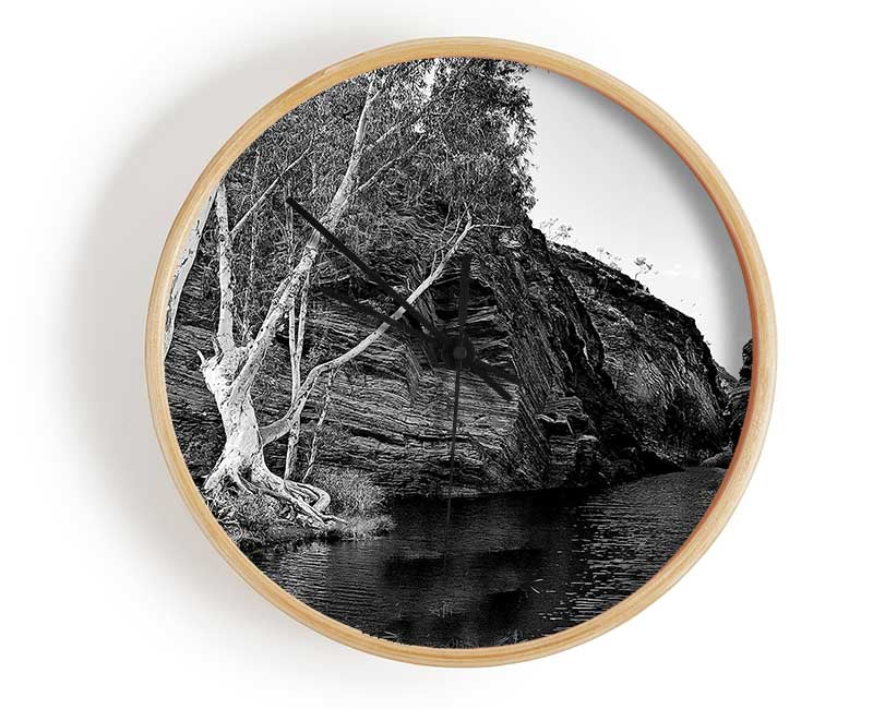 B n W Valley Still Waters Clock - Wallart-Direct UK