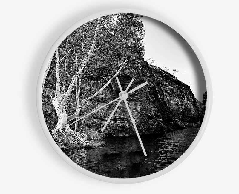 B n W Valley Still Waters Clock - Wallart-Direct UK