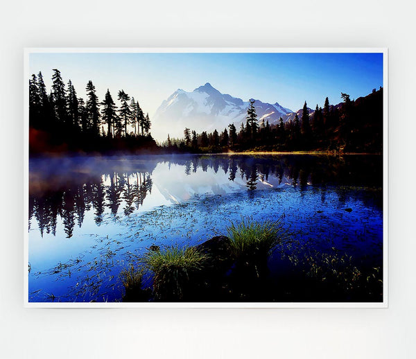 Canadian Lake Mist Print Poster Wall Art