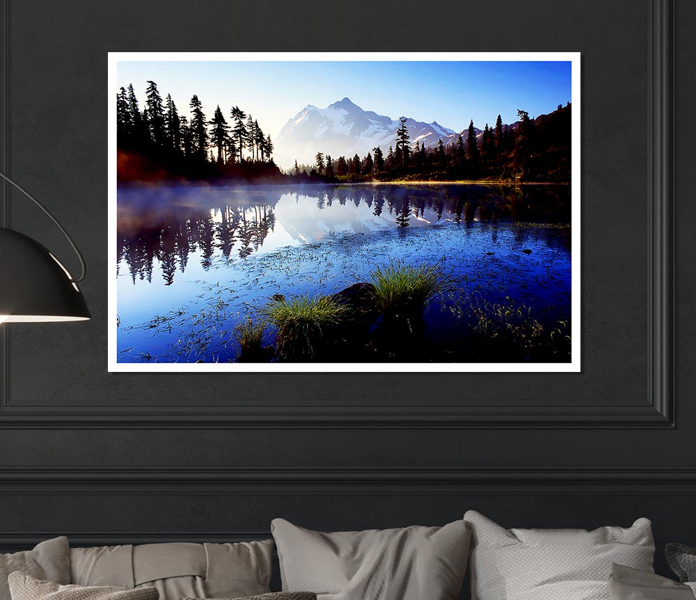 Canadian Lake Mist Print Poster Wall Art