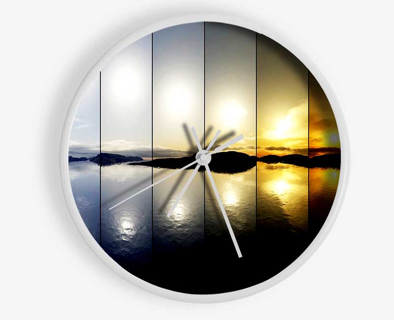 Lights Of The River Clock - Wallart-Direct UK