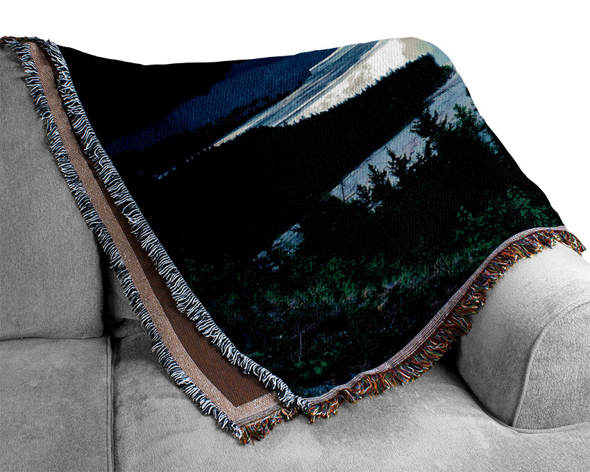 Mountain River Storm Woven Blanket