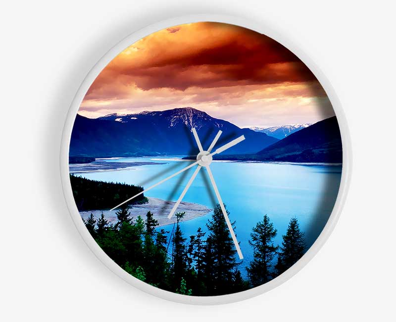 Mountain River Storm Clock - Wallart-Direct UK