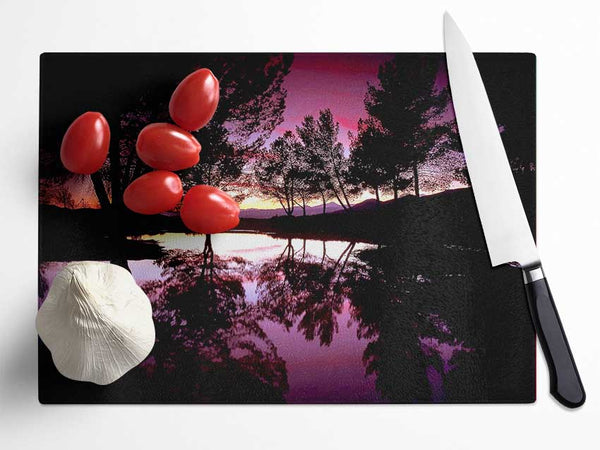 Purple Lake Calm Glass Chopping Board