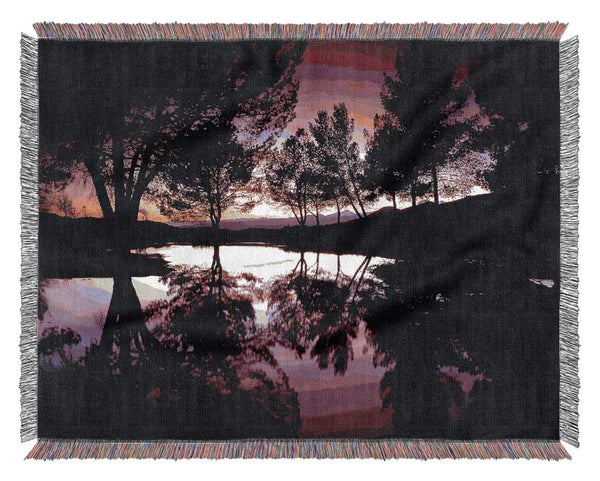 Purple Lake Calm Woven Blanket