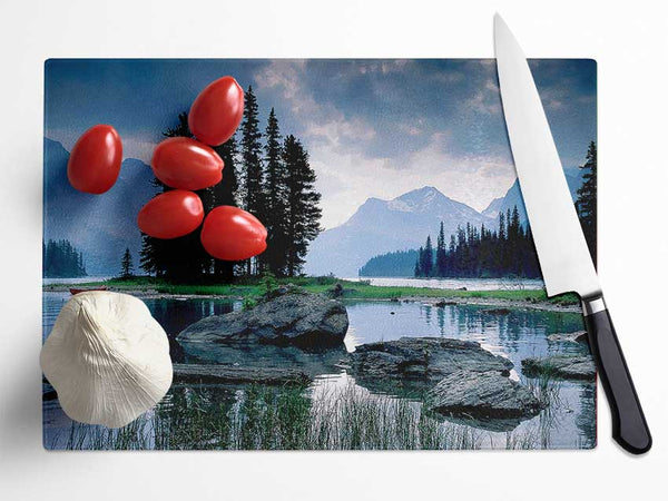 New Zealand Lake View Glass Chopping Board