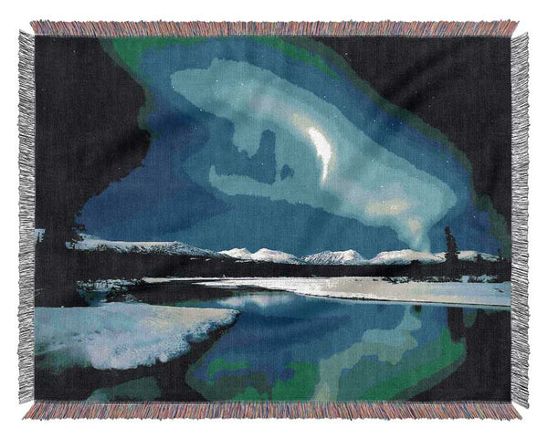 Northern Lights Lake View Woven Blanket