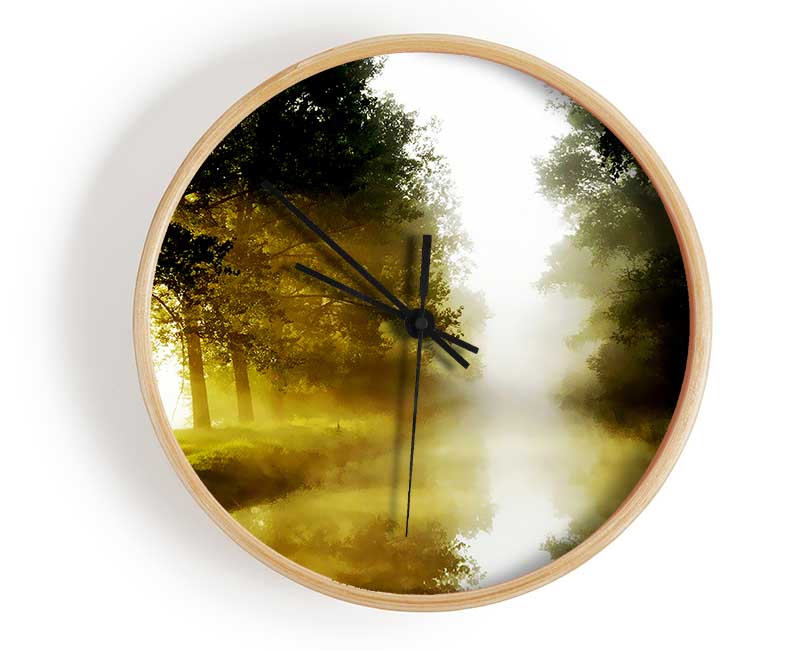 Misty Morning Lake Clock - Wallart-Direct UK