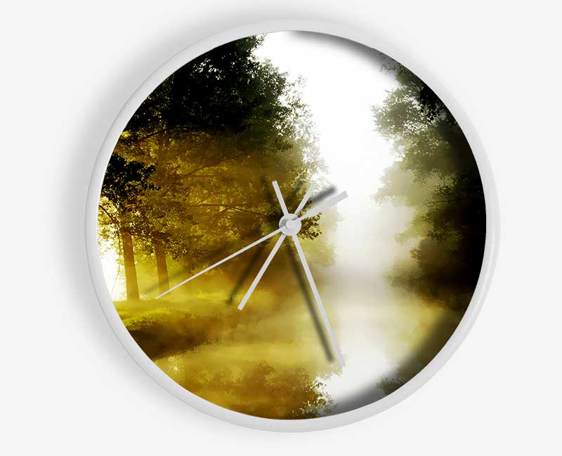 Misty Morning Lake Clock - Wallart-Direct UK