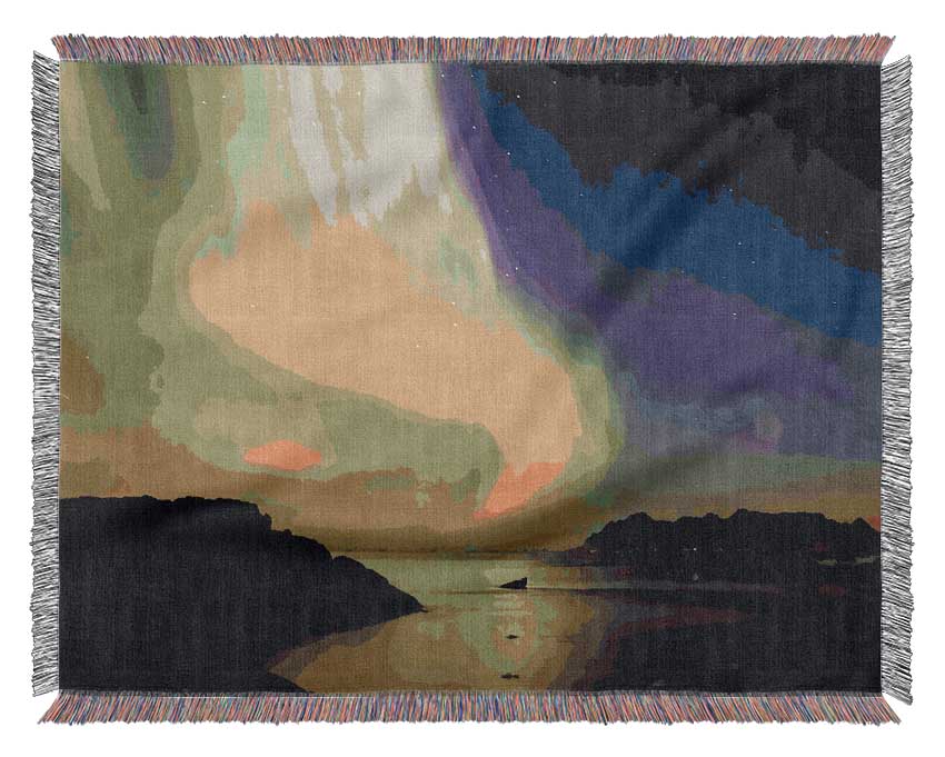 Northern Lights River Flow Woven Blanket