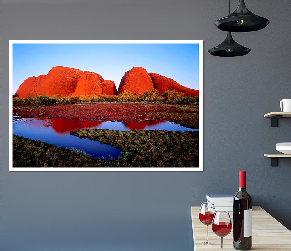 Ayres Rock River View Uluru Print Poster Wall Art