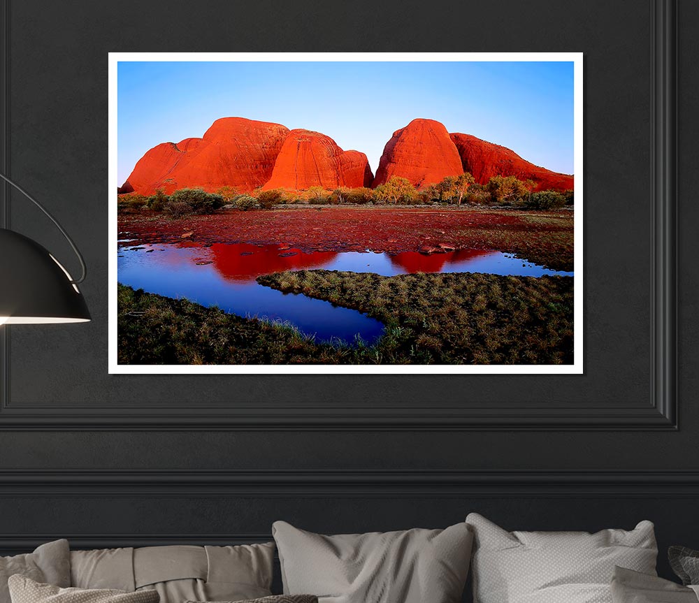 Ayres Rock River View Uluru Print Poster Wall Art