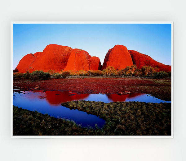 Ayres Rock River View Uluru Print Poster Wall Art