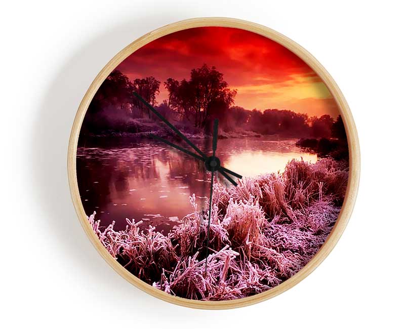 Winter By The Lake Clock - Wallart-Direct UK