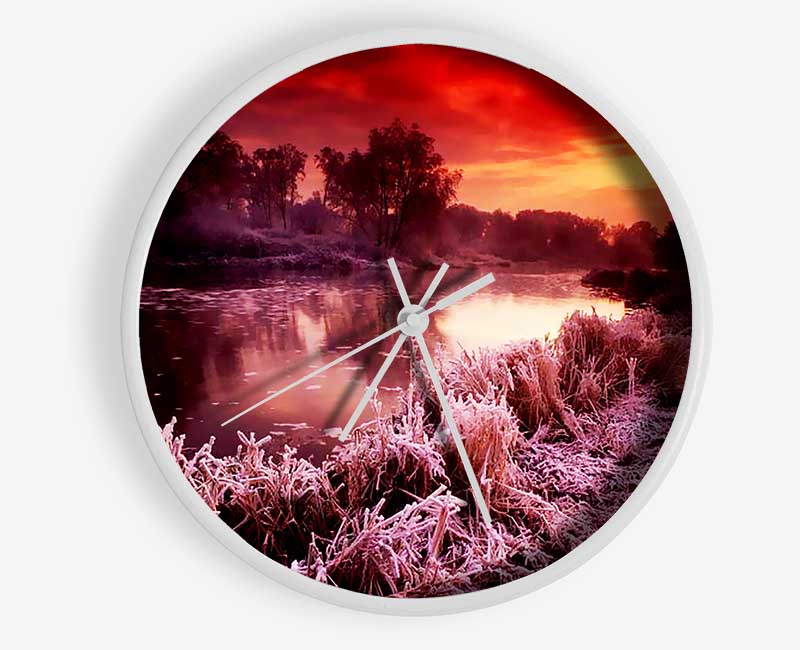 Winter By The Lake Clock - Wallart-Direct UK