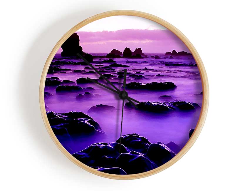 Rocky Purple Mist Clock - Wallart-Direct UK