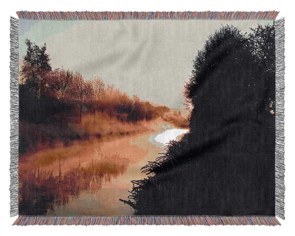 Lake At First Light Woven Blanket