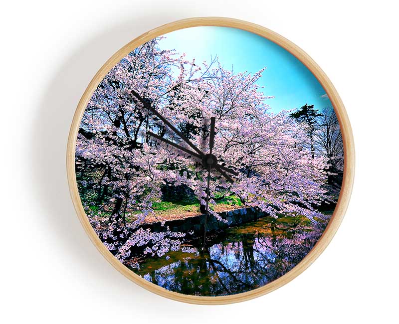 Cherry Blossom Trees Clock - Wallart-Direct UK