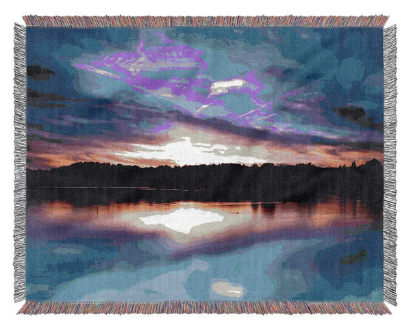 Perfect Lake Reflection Woven Blanket