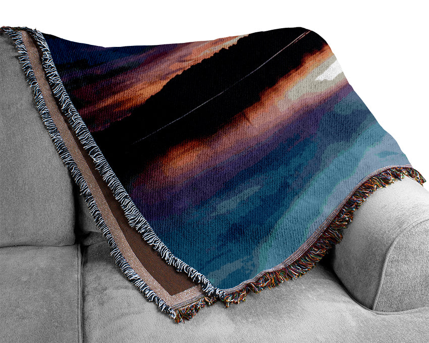 Perfect Lake Reflection Woven Blanket