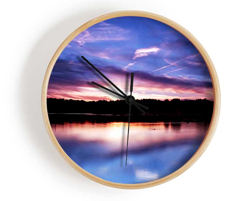 Perfect Lake Reflection Clock - Wallart-Direct UK