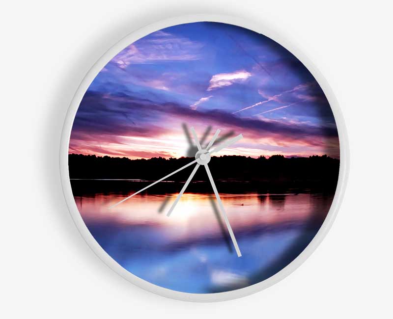 Perfect Lake Reflection Clock - Wallart-Direct UK