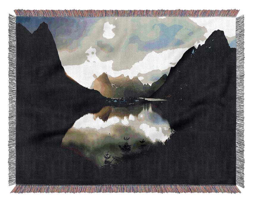 Mountain Reflections Woven Blanket