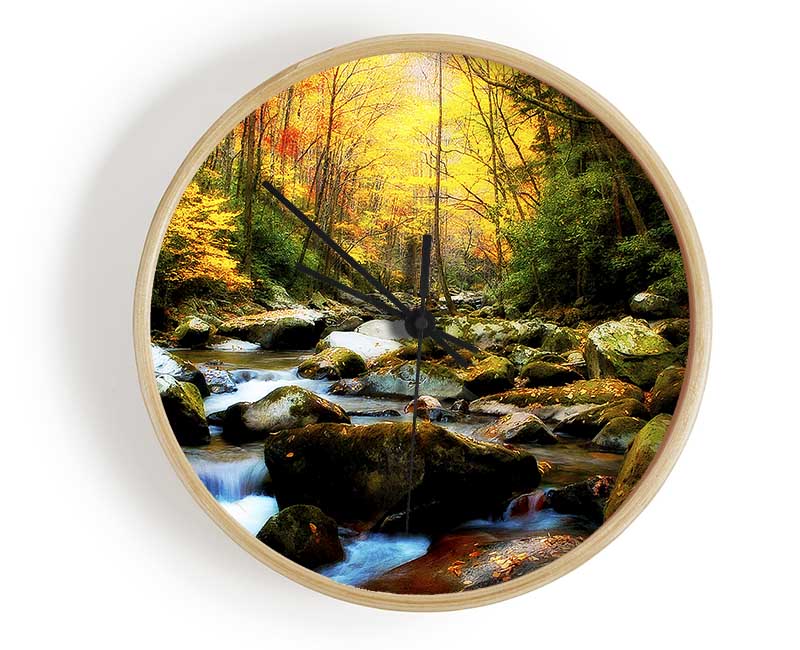 Autumn Stream Clock - Wallart-Direct UK